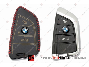 Чехол для ключей BMW кожаный (T2, BGT-LKH-BMW-F15-R)