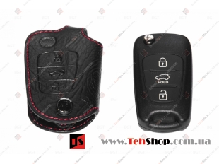 Чехол для ключей Kia кожаный (T1, BGT-LKH108-Ki)
