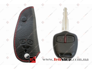 Чехол для ключей Mitsubishi кожаный (T1, BGT-LKH500-Mitsu)