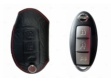Чехол для ключей Nissan кожаный (T1, BGT-LKH701N-3B)