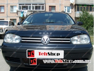 Дефлектор капота Volkswagen Golf IV /1997-2004/. Мухобойка Фольксваген Гольф [Vip Tuning]