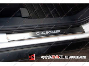 Накладки на пороги Citroen C-Crosser /2007-2013/. Накладки порогов Ситроен С-Кроссер [NataNiko]