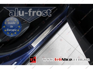 Накладки на пороги Peugeot 2008 /2012+/. Накладки порогов Пежо 2008 [Alu-Frost]