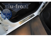 Накладки на пороги Renault Sandero II /2013+/. Накладки порогов Рено Сандеро [Alu-Frost]
