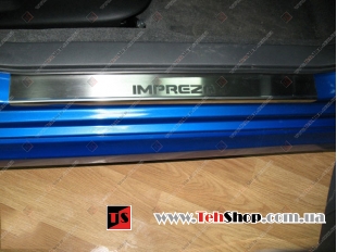 Накладки на пороги Subaru Impreza III /2007-2011/. Накладки порогов Субару Импреза [NataNiko]